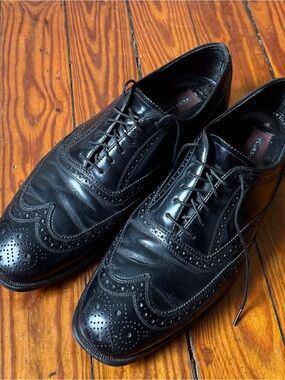 Florsheim Lexington Wingtip Brogue Oxford Shoes Black Leather 11.5 B Narrow